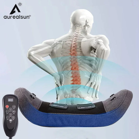 Masajeador de cintura eléctrico, cojín de vibración Lumbar, alivio del dolor, calefacción