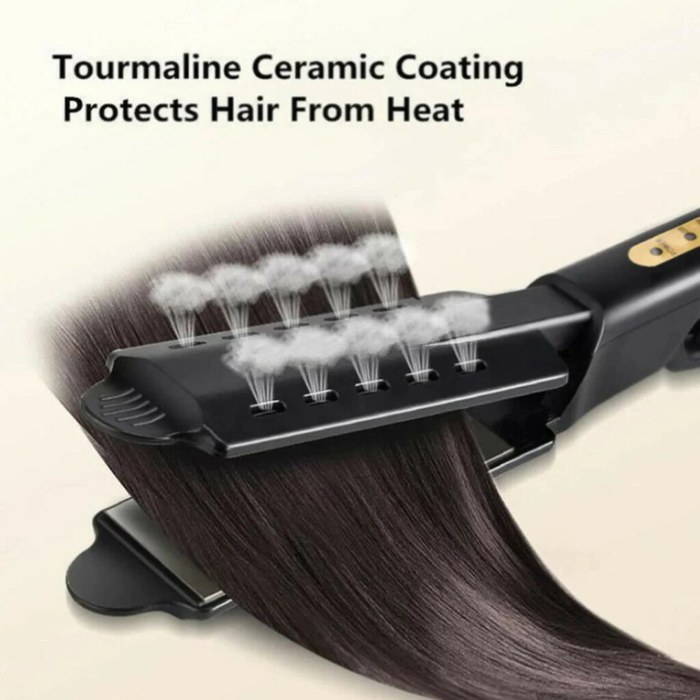 Alisador de pelo con ajuste de temperatura de cuatro engranajes, plancha plana iónica de turmalina de cerámica