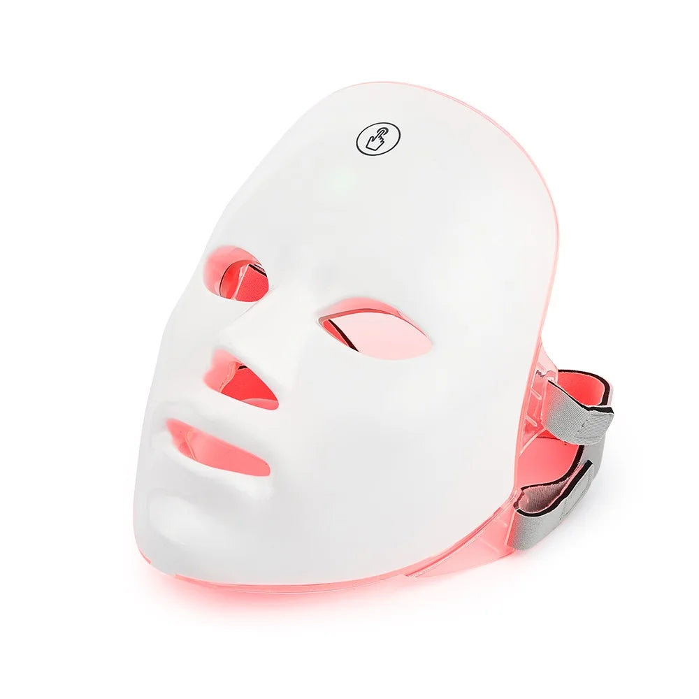 Mascarilla Facial LED recargable, máscara de belleza de terapia de fotones LED de 7 colores, rejuvenecimiento de la piel