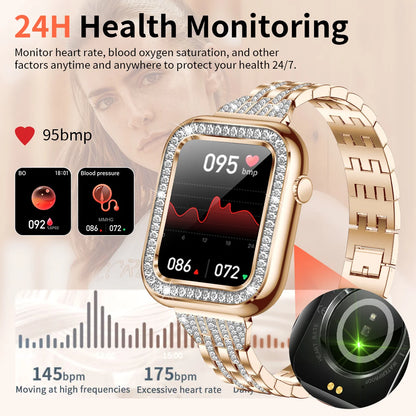 LIGE-reloj inteligente para mujer, accesorio de pulsera resistente al agua con llamadas, Bluetooth, presión arterial, oxígeno, Monitor de salud, compatible con Android e iOS