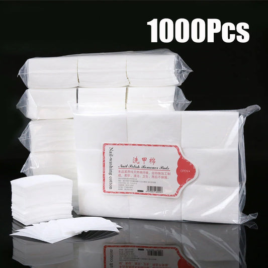 Almohadillas profesionales de algodón para limpieza de uñas, 1000/500/200/180/100 piezas, sin pelusa