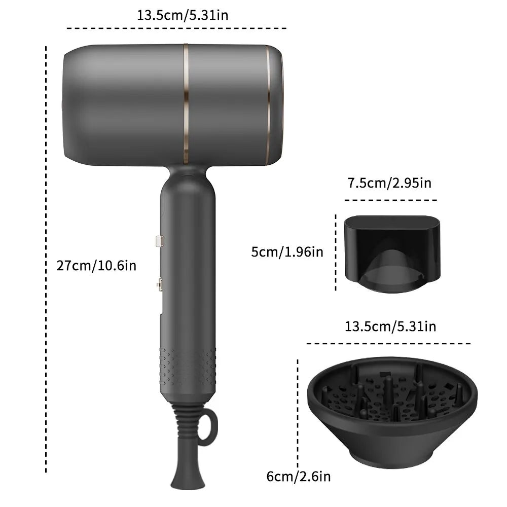 Secador de pelo iónico con difusor