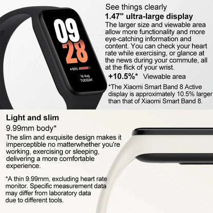 Xiaomi pulsera inteligente Mi Band 8, dispositivo con pantalla LCD de 1,47 pulgadas, Bluetooth 5,1, control del ritmo cardíaco y SpO2, más de 50 modos deportivos