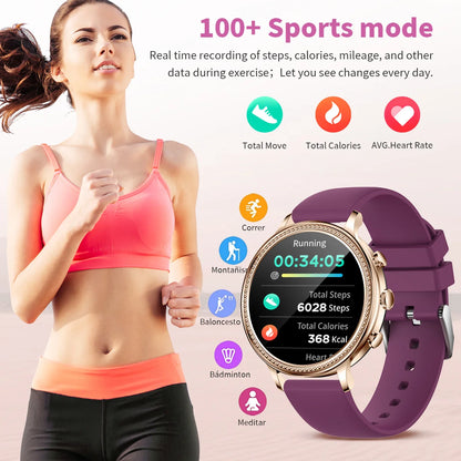 LIGE-reloj inteligente deportivo para mujer, accesorio de lujo con Bluetooth, llamadas, teléfono conectado, Monitor de salud