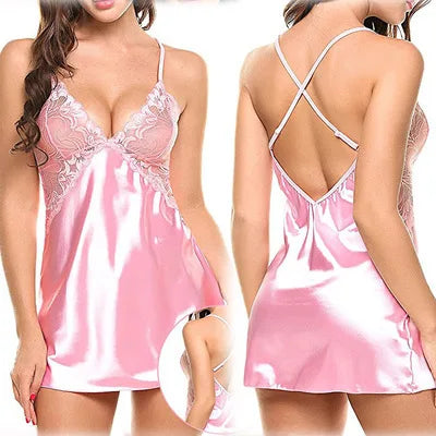 conjunto de lencería Sexy, camisón transparente + Tanga, picardías eróticos