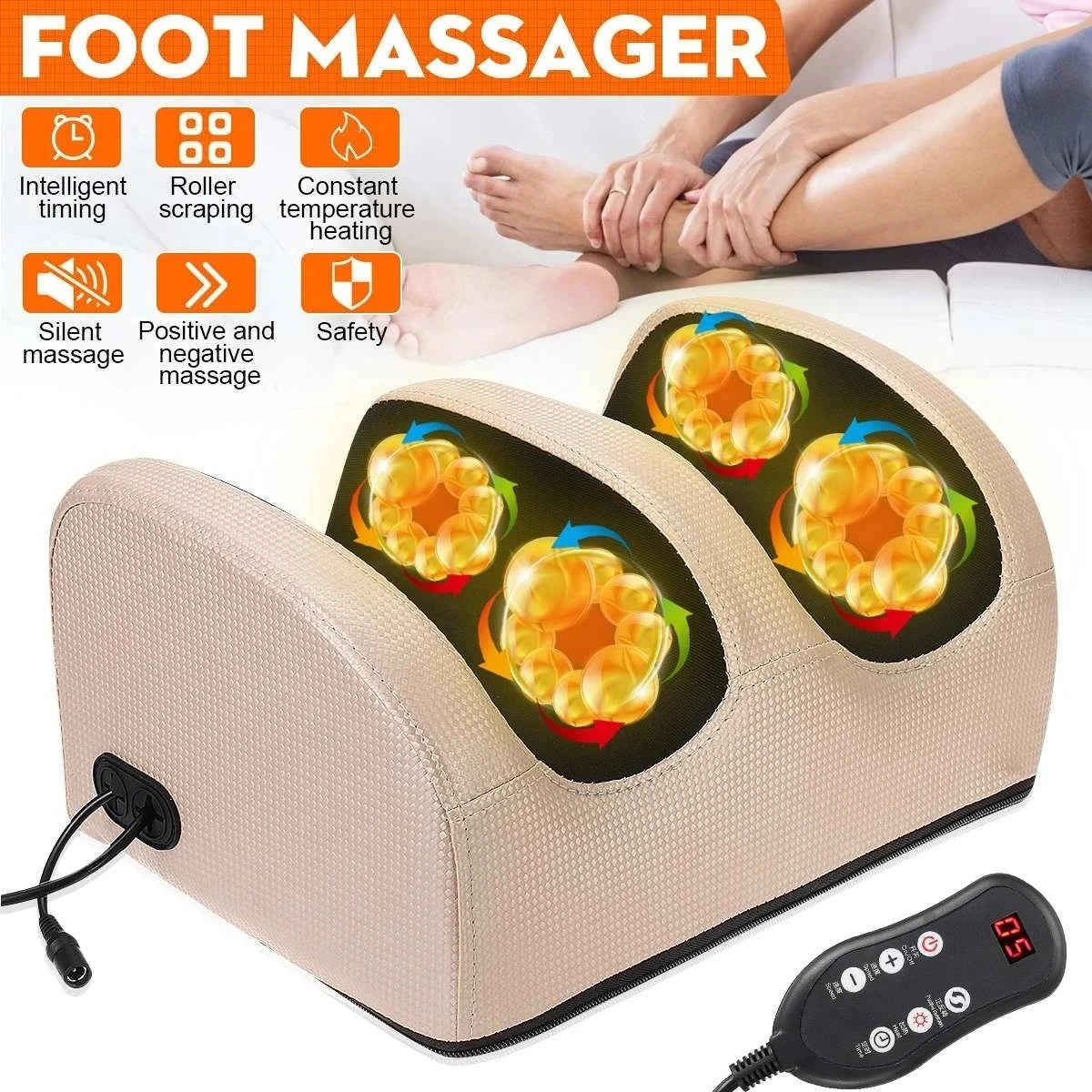 Masajeador eléctrico de piernas y pies, terapia Shiatsu, relajación de pantorrillas