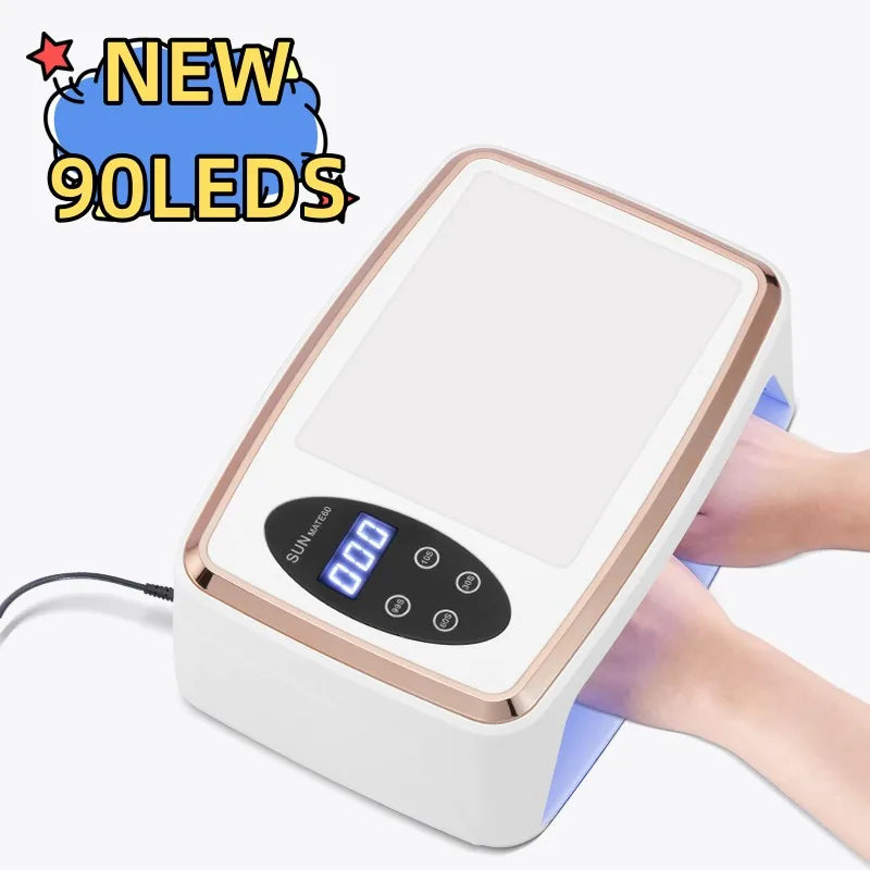 Secador de uñas con 90 LED, lámpara UV, detección de movimiento, herramienta de salón de manicura y pedicura, gran espacio