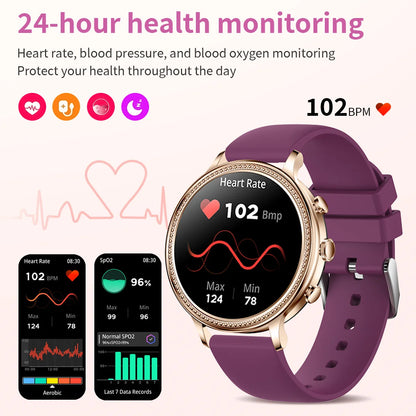 LIGE-reloj inteligente deportivo para mujer, accesorio de lujo con Bluetooth, llamadas, teléfono conectado, Monitor de salud