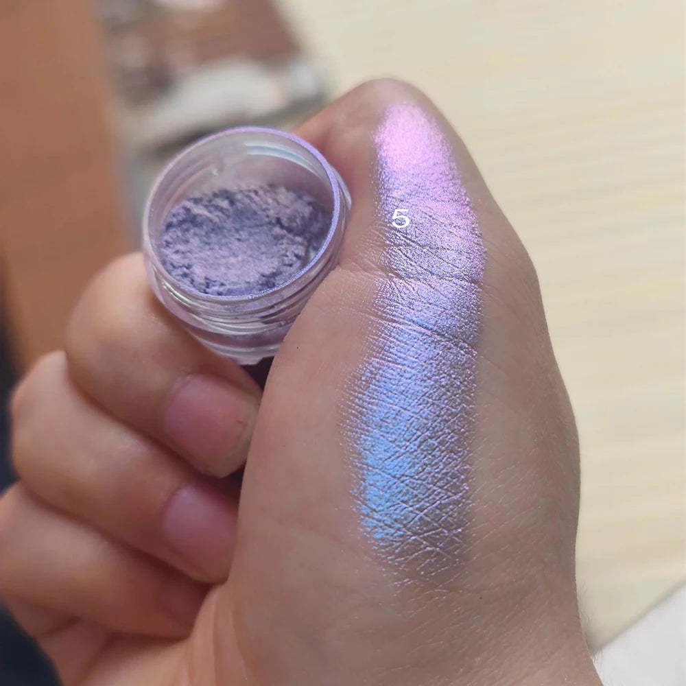 Brillo de neón holográfico Multicolor, pigmento en polvo para uñas