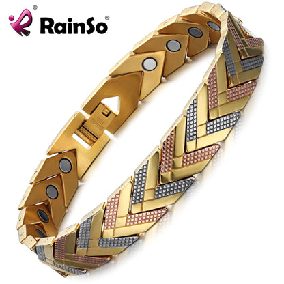 Pulsera magnética Rainso Health para mujer, gran oferta, pulsera bioenergética de acero inoxidable