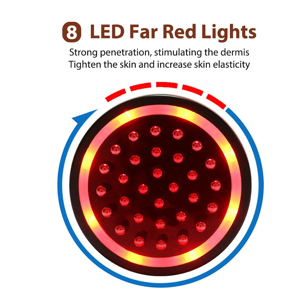 Masajeador corporal de microcorriente, cepillo eléctrico de meridianos para el cuidado de la salud, terapia de luz roja infrarroja LED, drenaje linfático, adelgazamiento corporal