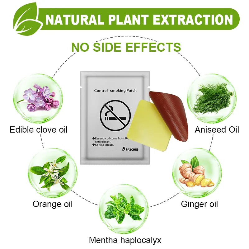 Parches de acupresión para dejar de fumar, parche antihumo 100% Natural