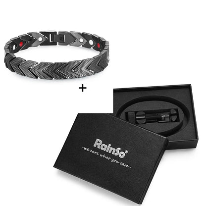 Pulsera magnética Rainso Health para mujer, gran oferta, pulsera bioenergética de acero inoxidable